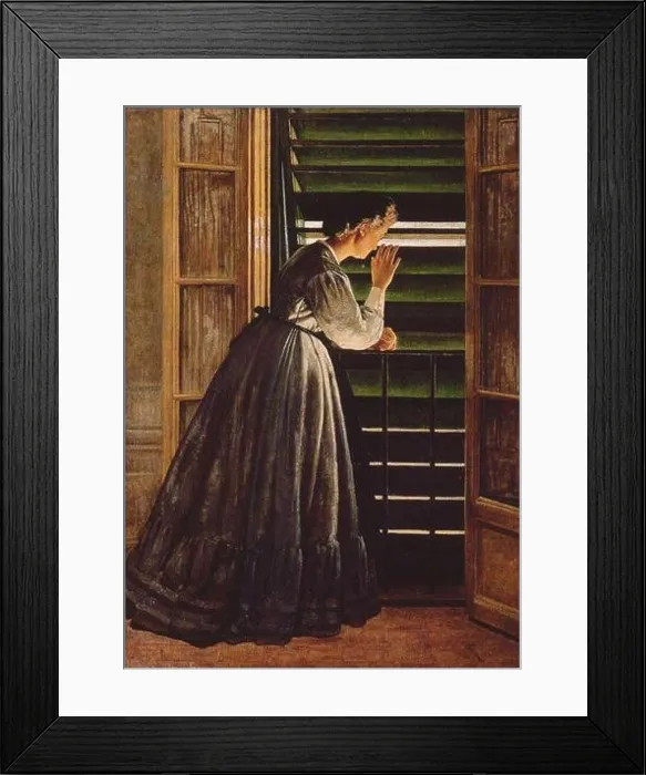 Framed Print : The curious woman 1866 by Silvestro Lega Framed Print : The curious woman 1866 by Silvestro Lega