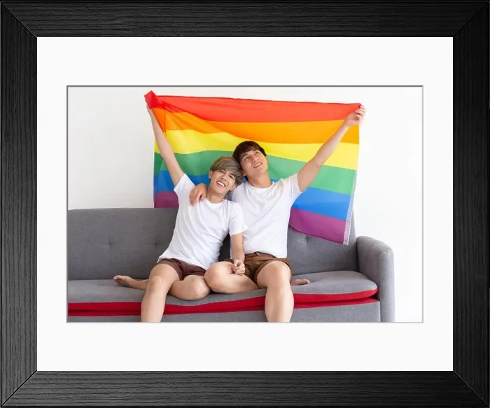 Framed Print : Gay Couples Young Boys Asian Men LGBT Concepts Framed Print : Gay Couples Young Boys Asian Men LGBT Concepts