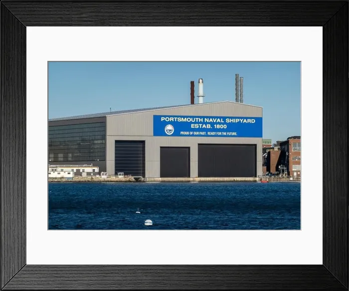 Framed Print : Portsmouth Naval Shipyard in Kittery Maine across the river from Portsmouth NH Framed Print : Portsmouth Naval Shipyard in Kittery Maine across the river from Portsmouth NH