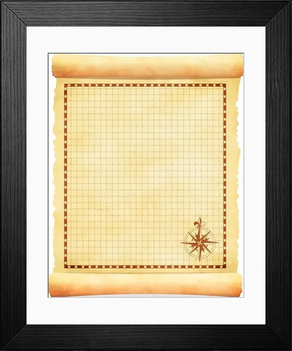 Framed Print : Old vintage map template vector illustration Framed Print : Old vintage map template vector illustration