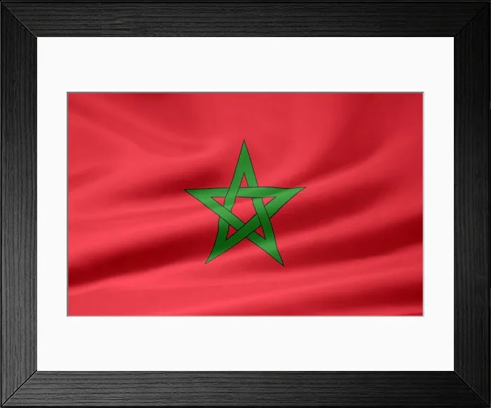 Framed Print : africa flag morocco