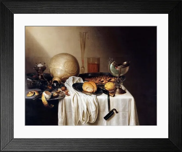 Framed Print : Still Life with a so-called Baerded Man Crock and a Nautilus Shell cup by the Dutch Golden Age painter, Maerten Boelema de Stomme (1611- after 1644) Framed Print : Still Life with a so-called Baerded Man Crock and a Nautilus Shell cup by the Dutch Golden Age painter, Maerten Boelema de Stomme (1611- after 1644)