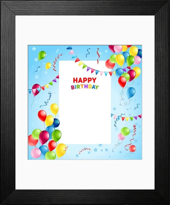 Framed Print : Balloons Happy Birthday card template Framed Print : Balloons Happy Birthday card template