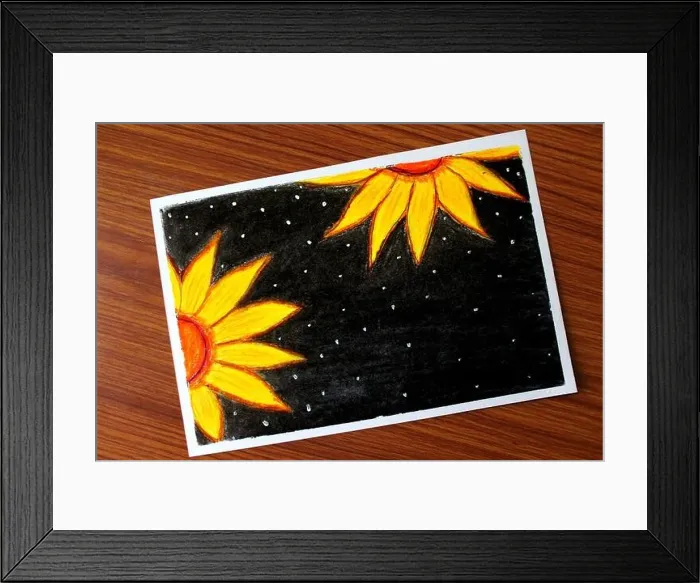 Framed Print : Yellow Flower Abstract Art Background, Flower Scenery drawing Framed Print : Yellow Flower Abstract Art Background, Flower Scenery drawing