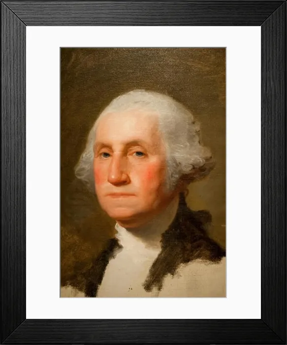 Framed Print : Gilbert Stuart's unfinished 1796 painting portrait of George Washington, also known as The Athenaeum Framed Print : Gilbert Stuart's unfinished 1796 painting portrait of George Washington, also known as The Athenaeum