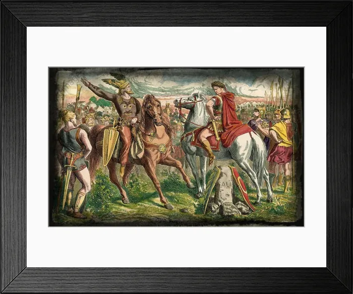 Framed Print : 108 Caesar and Ariovistus (meeting before the battle) by Johann Nepomuk Geiger Framed Print : 108 Caesar and Ariovistus (meeting before the battle) by Johann Nepomuk Geiger