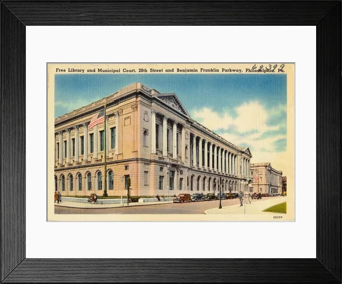 Framed Print : Free library and municipal court, 20th Street and Benjamin Franklin Parkway, Philadelphia, Pa (69399) Framed Print : Free library and municipal court, 20th Street and Benjamin Franklin Parkway, Philadelphia, Pa (69399)