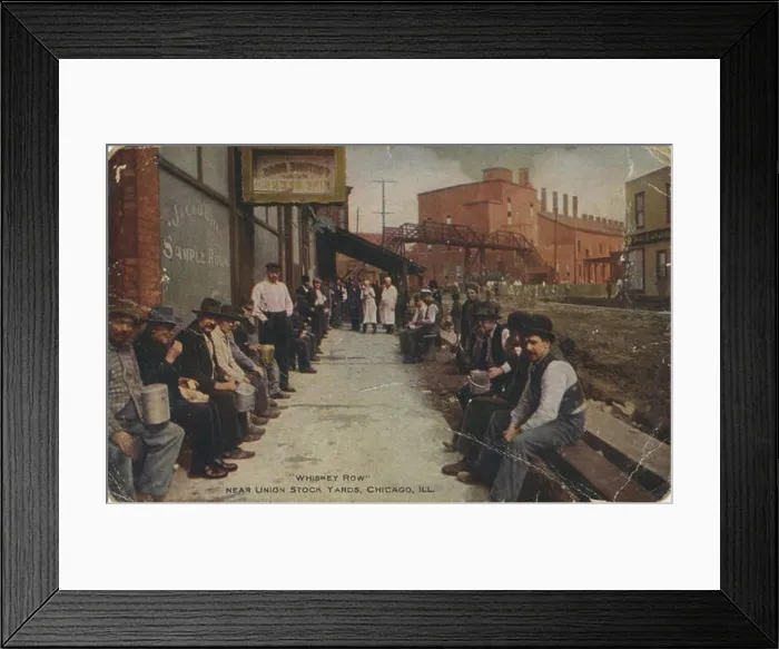 Framed Print : Whiskey Row, Near Union Stock Yards, Chicago, Illinois (NBY 415401) Framed Print : Whiskey Row, Near Union Stock Yards, Chicago, Illinois (NBY 415401)