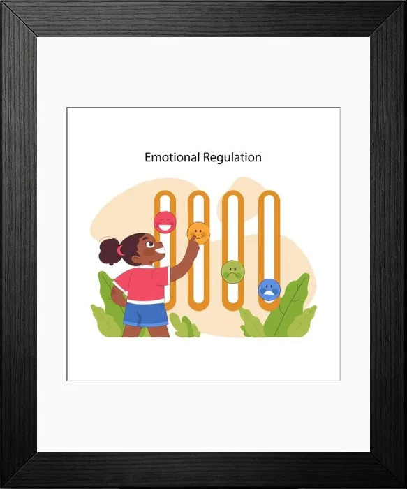 Framed Print : Emotional regulation concept. Cheerful child adjusts mood sliders, selecting from happy to sad emotions. Balanced mental well-being Framed Print : Emotional regulation concept. Cheerful child adjusts mood sliders, selecting from happy to sad emotions. Balanced mental well-being