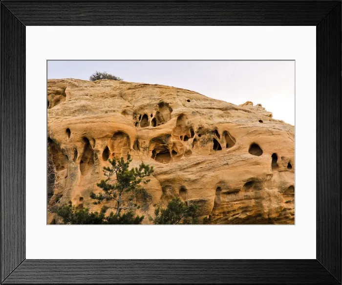 Framed Print : Wind carved sandstone formations at Ghost Rocks East View Area in San Rafael Swell, on I-70, Eastern Utah