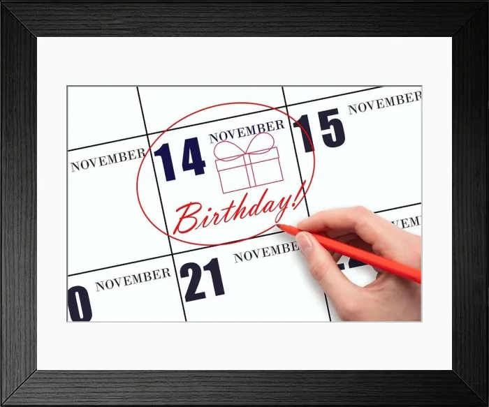 Framed Print : 14th day of November. The hand circles the date on the calendar 14 November Framed Print : 14th day of November. The hand circles the date on the calendar 14 November