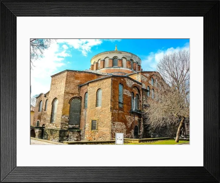 Framed Print : Hagia Irene church (Aya Irini) in the park of Topkapi Palace. Istanbul, Turkey
