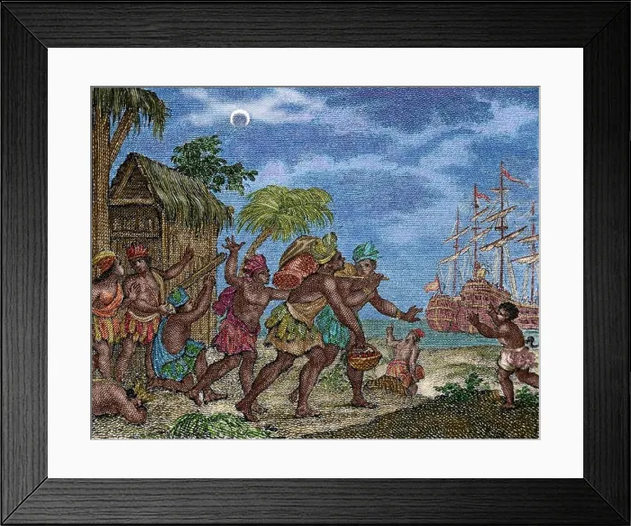 Framed Print : Jamaica. 15th century. Second Voyage of Columbus Framed Print : Jamaica. 15th century. Second Voyage of Columbus