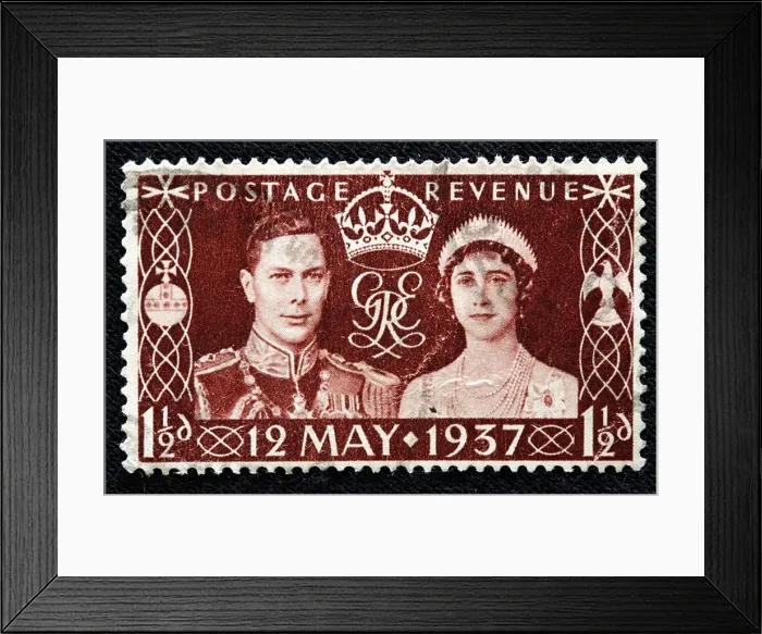 Framed Print : Wedding of King George VI of the UK (1936-1952) and Elizabeth Bowes Lyon (Queen Mother), 12 May 1937, postage stamp, UK Framed Print : Wedding of King George VI of the UK (1936-1952) and Elizabeth Bowes Lyon (Queen Mother), 12 May 1937, postage stamp, UK