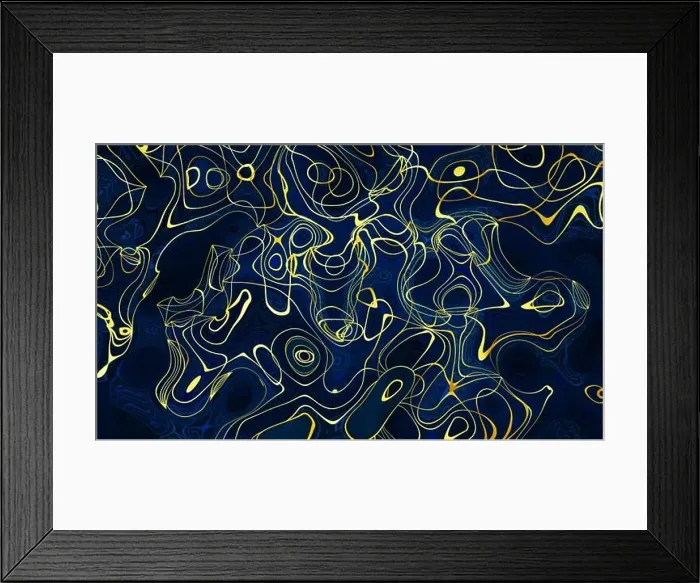 Framed Print : Twisted blue-gold gradient liquid blur abstract backgrounds Framed Print : Twisted blue-gold gradient liquid blur abstract backgrounds