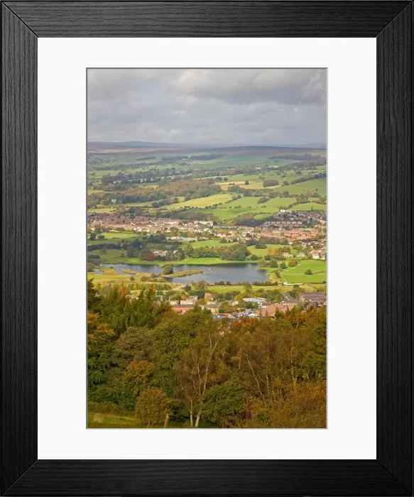 Framed Print : View across Lower Wharfedale and Otley from the Chevin Ridge at Surprise View Framed Print : View across Lower Wharfedale and Otley from the Chevin Ridge at Surprise View