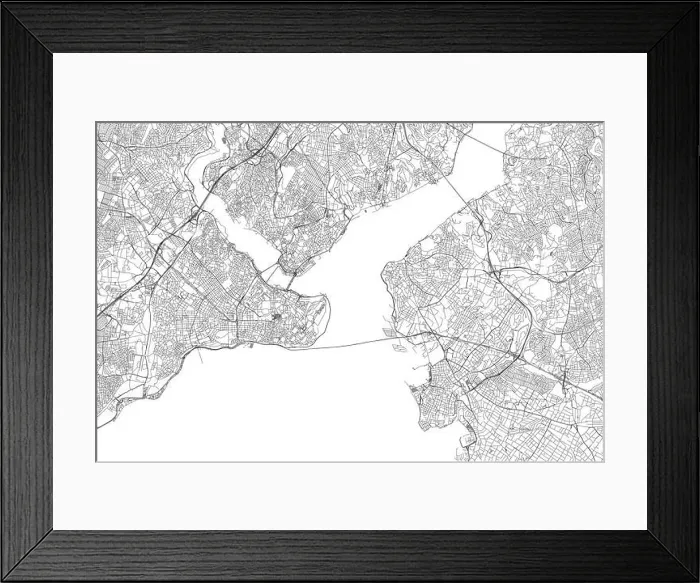 Framed Print : Streets of Istanbul, city map, Turkey Framed Print : Streets of Istanbul, city map, Turkey
