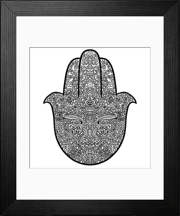 Framed Print : Hamsa symbol. Fatima hand pattern Framed Print : Hamsa symbol. Fatima hand pattern