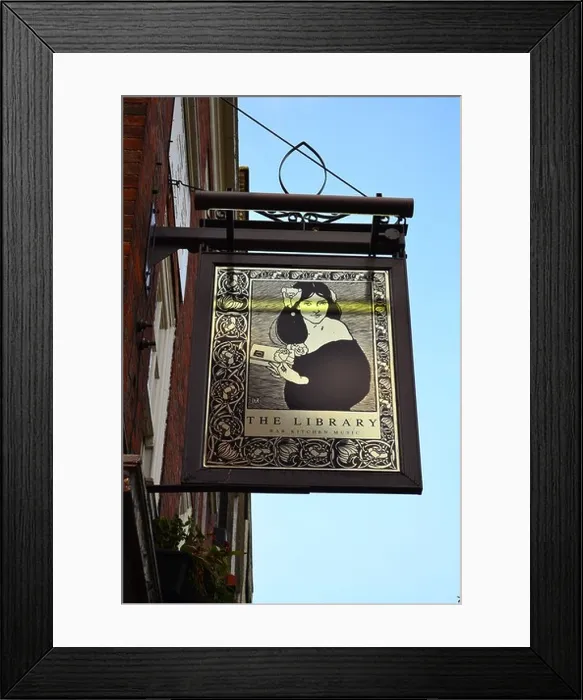 Framed Print : The Library pub sign, Islington, London, UK ARTIFEX LUCIS Framed Print : The Library pub sign, Islington, London, UK ARTIFEX LUCIS