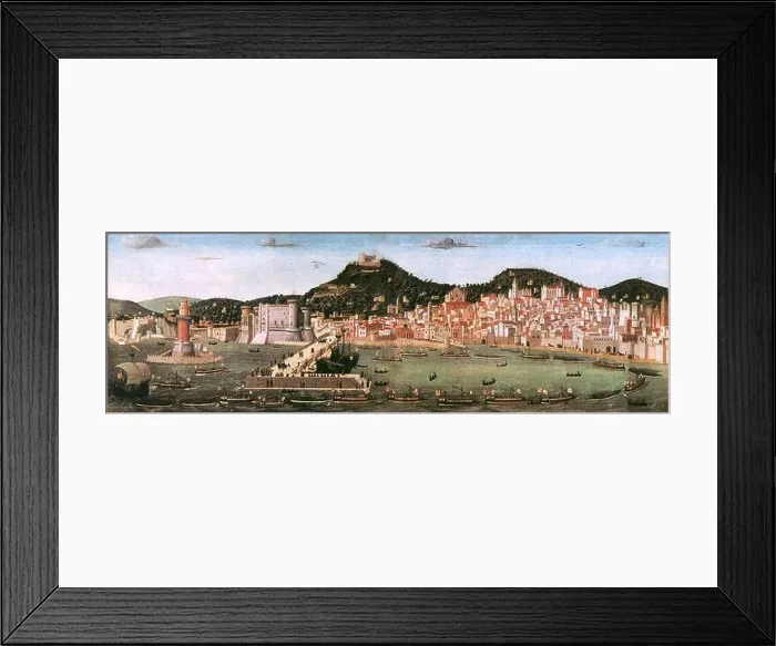 Framed Print : Q3516299. Tavola Strozzi, view of the city of Naples in Italy from the sea Framed Print : Q3516299. Tavola Strozzi, view of the city of Naples in Italy from the sea