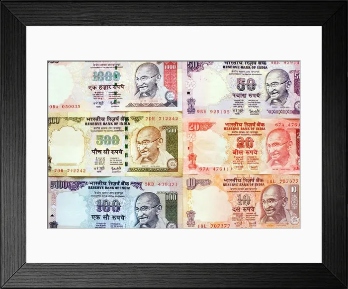 Framed Print : indian rupee notes Framed Print : indian rupee notes