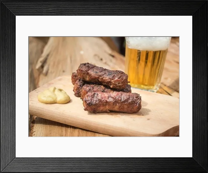Framed Print : Mici cu bere traditional Romanian dish for celebrations the 1st of May the labor day Framed Print : Mici cu bere traditional Romanian dish for celebrations the 1st of May the labor day