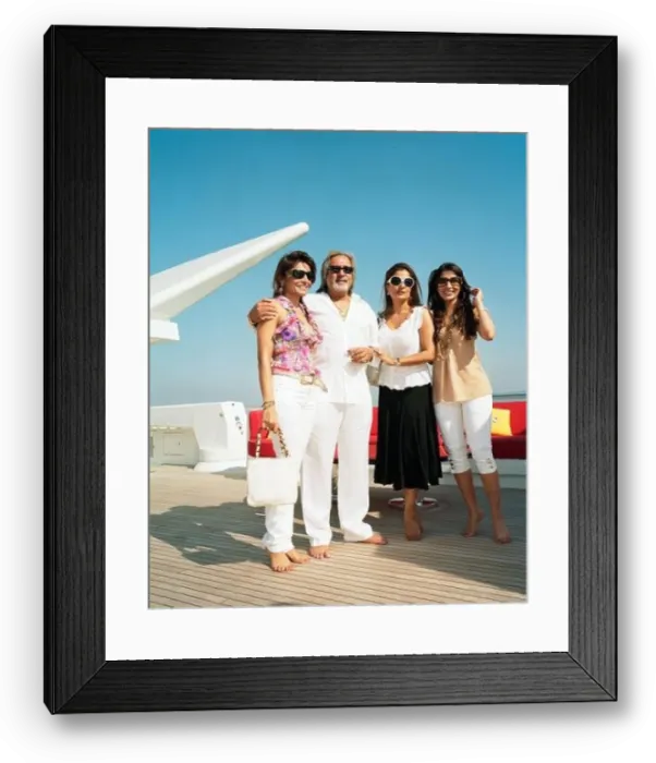 Framed Print : Indian businessman, Vijay Mallya, celebrating his 51st birthday on board the Indian Empress super yacht Framed Print : Indian businessman, Vijay Mallya, celebrating his 51st birthday on board the Indian Empress super yacht