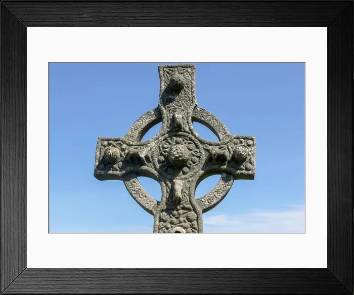 Framed Print : A close up of an ancient Celtic cross on the island of Skye in Scotland on a sunny day Framed Print : A close up of an ancient Celtic cross on the island of Skye in Scotland on a sunny day