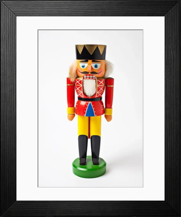 Framed Print : Nutcracker against white background