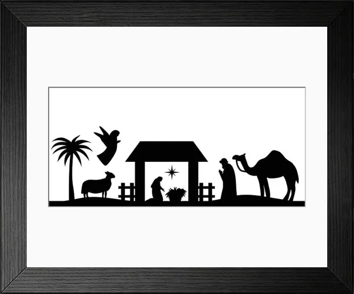 Framed Print : Holy night of birth of child jesus christ silhouette scene from religion christianity nativity scene Framed Print : Holy night of birth of child jesus christ silhouette scene from religion christianity nativity scene