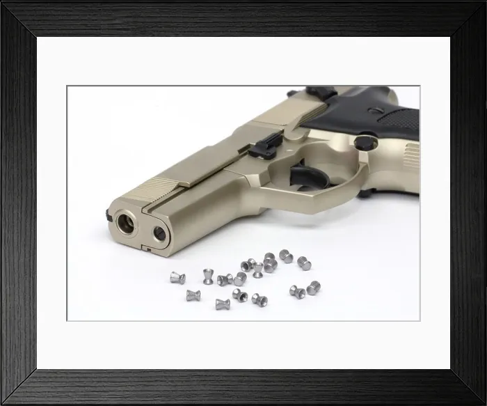 Framed Print : Air pistol