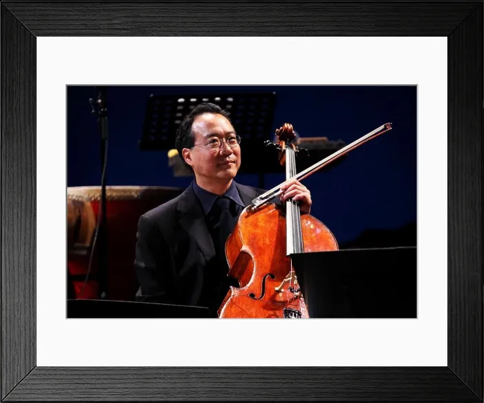 Framed Print : French American cellist Yo-Yo Ma is pictured during a concert in Guangzhou Framed Print : French American cellist Yo-Yo Ma is pictured during a concert in Guangzhou
