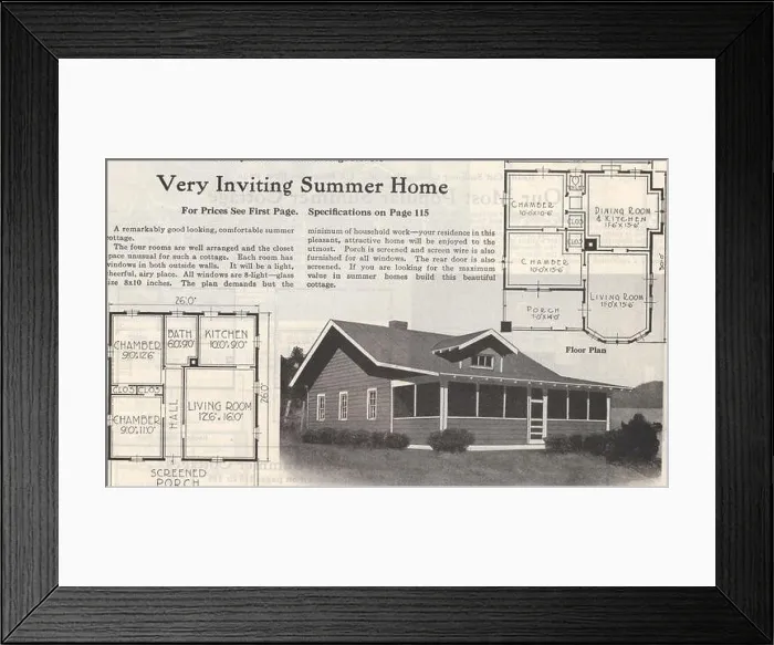 Framed Print : Gordon-Van Tine homes. Ready Cut Summer Cottage No Framed Print : Gordon-Van Tine homes. Ready Cut Summer Cottage No