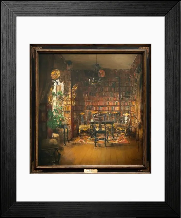 Framed Print : Paris, France - 11 01 2024: Orsay Museum. Thorvald Boeck's Library painted by Harriet Backer Framed Print : Paris, France - 11 01 2024: Orsay Museum. Thorvald Boeck's Library painted by Harriet Backer