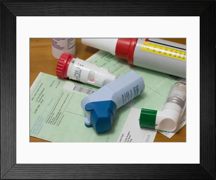 Framed Print : NHS prescription for peak air flow meter Framed Print : NHS prescription for peak air flow meter