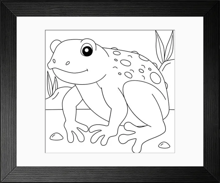 Framed Print : Cane Toad Frog Animal Coloring Page for Kids Framed Print : Cane Toad Frog Animal Coloring Page for Kids