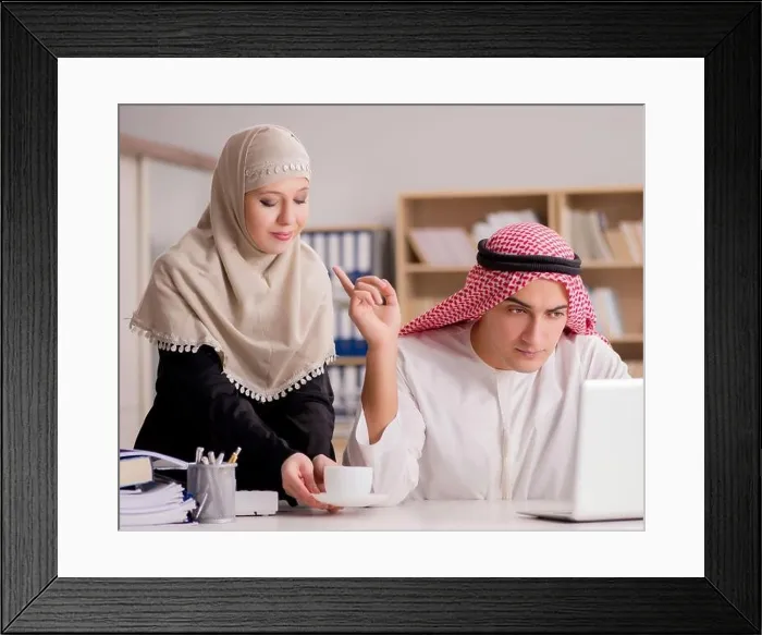 Framed Print : The pair of arab man and woman Framed Print : The pair of arab man and woman
