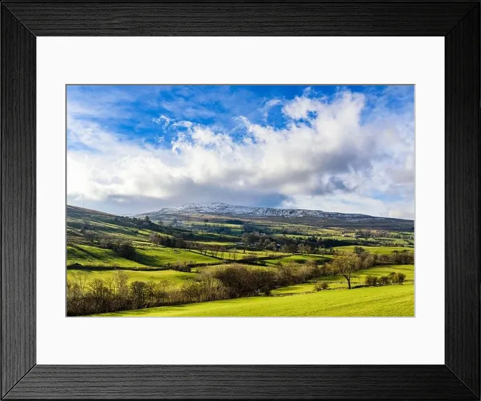Framed Print : Winter in Dentdale, Cumbria. Cloud obscures the summit of Great Coum Framed Print : Winter in Dentdale, Cumbria. Cloud obscures the summit of Great Coum