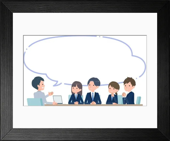 Framed Print : Teacher teaching a class to a group of students with speech bubble Framed Print : Teacher teaching a class to a group of students with speech bubble