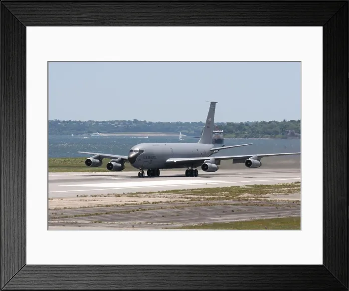 Framed Print : A KC 135 starts to take off from Quonset State airport in North Kingstown Rhode Island