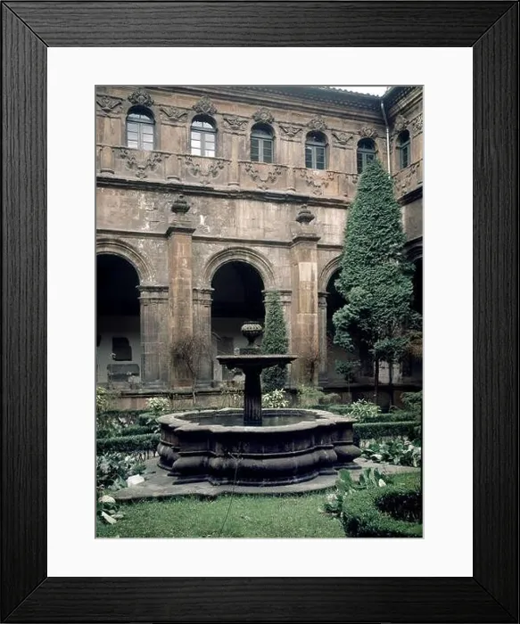 Framed Print : FUENTE DEL CLAUSTRO. Location: MUSEO ARQUEOLOGICO-INTERIOR, OVIEDO, ASTURIAS, SPAIN