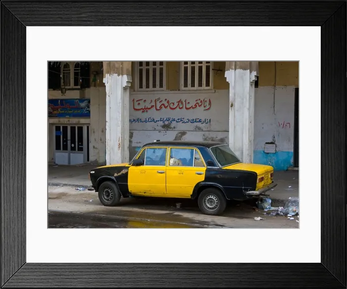 Framed Print : Taxicab in Alexandria Egypt Framed Print : Taxicab in Alexandria Egypt