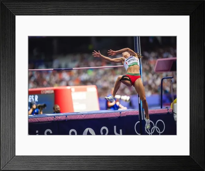 Framed Print : Rita Nemes participating in the heptathlon at the Paris 2024 Olympic Games