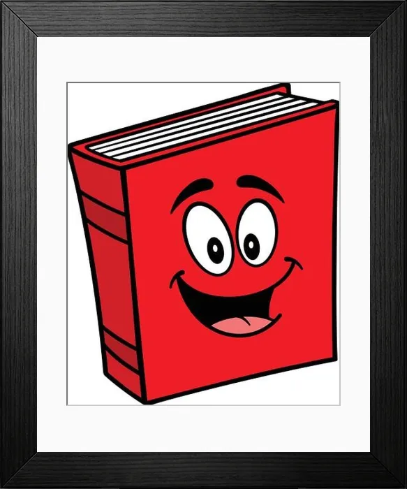 Framed Print : Book Mascot - A cartoon illustration of a Book Mascot Framed Print : Book Mascot - A cartoon illustration of a Book Mascot