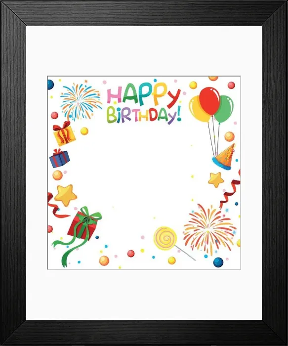 Framed Print : Fun happy birthday template illustration Framed Print : Fun happy birthday template illustration