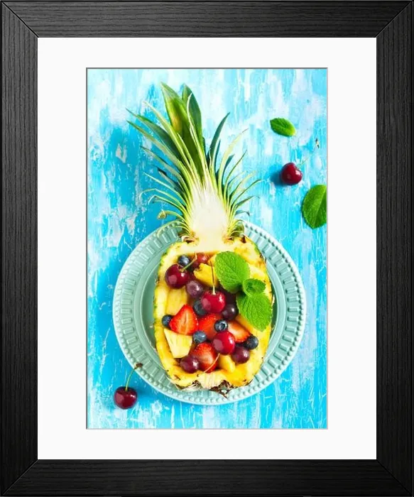 Framed Print : Fruit salad in pineapple Framed Print : Fruit salad in pineapple