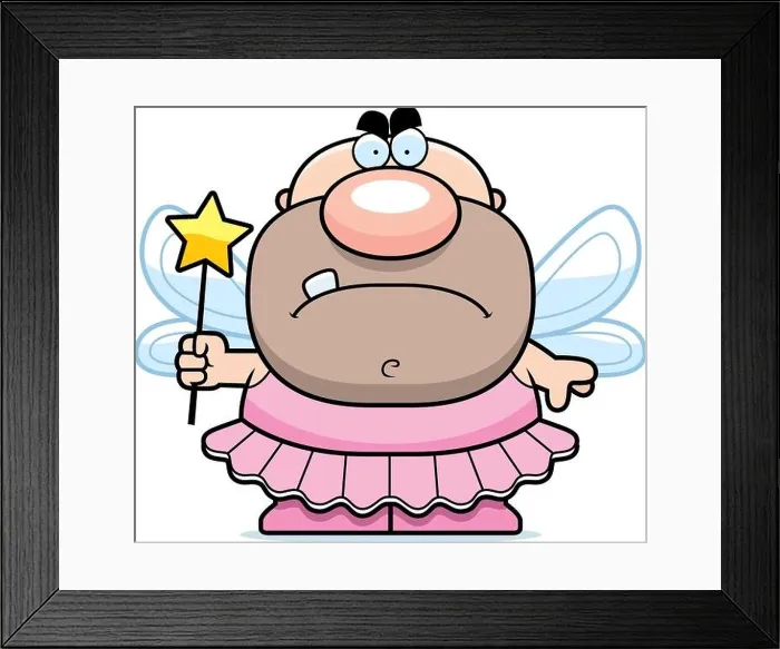 Framed Print : A cartoon illustration of a tooth fairy looking angry Framed Print : A cartoon illustration of a tooth fairy looking angry