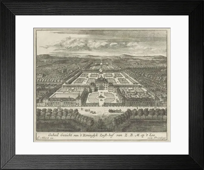 Framed Print : Bird's eye view of Paleis Het Loo Framed Print : Bird's eye view of Paleis Het Loo