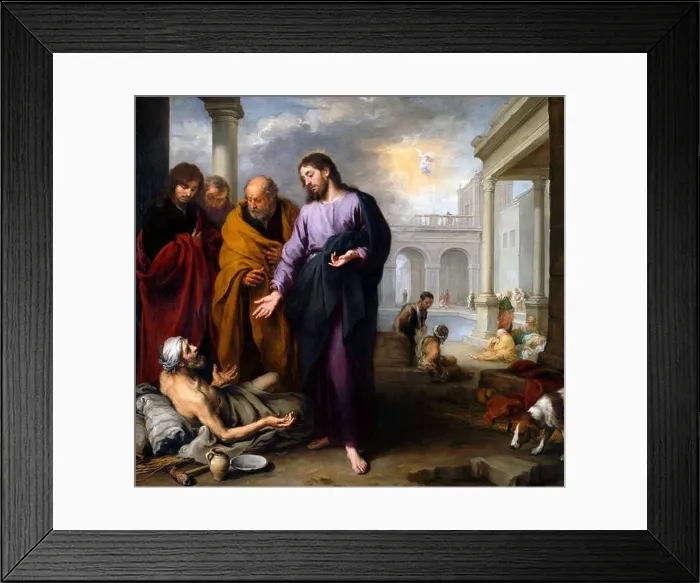 Framed Print : Murillo. Christ healing the Paralytic at the Pool of Bethesda by the Spanish artist Framed Print : Murillo. Christ healing the Paralytic at the Pool of Bethesda by the Spanish artist