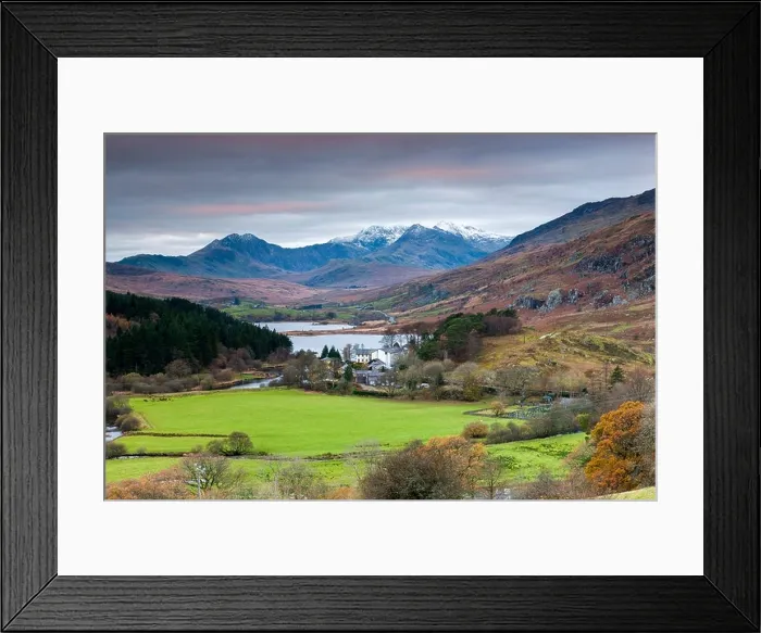 Framed Print : View above Capel Curig with Mount Snowdon in the background, Snowdonia National Park, Gwynedd, Wales, UK, Europe Framed Print : View above Capel Curig with Mount Snowdon in the background, Snowdonia National Park, Gwynedd, Wales, UK, Europe